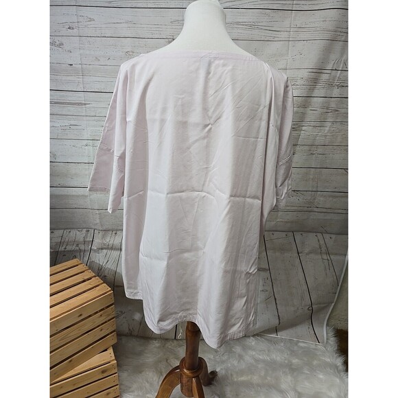 Eileen Fisher Women's Size XL Boxy Tencel Top Dolman Short Sleeve Light Purple - Picture 2 of 7